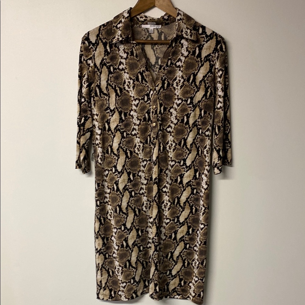 STUDIO ONE Brown and Black Snakeskin Print Dress